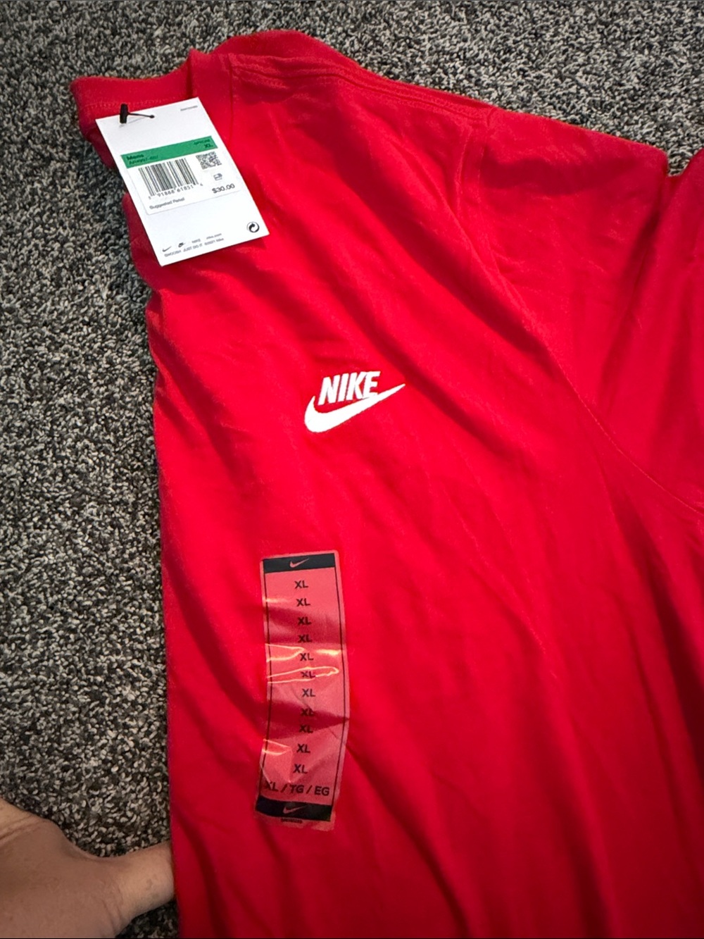 NWT Bundle Nike Red and Blue Swoosh Crew Tee Pair - Picture 4 of 5
